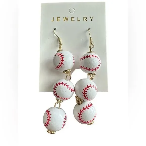 NWT Baseball Dangle Earrings - Picture 3 of 3